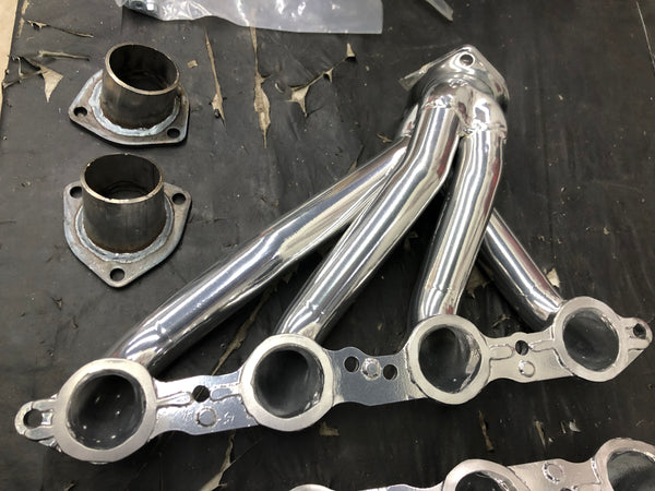 Sanderson LS150-SEC Header Set, Silver Ceramic Coated GM LS Engines 1.5" Tubes