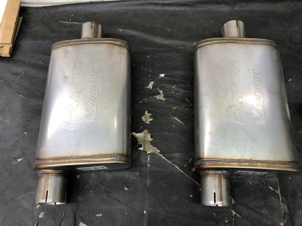 Pypes MVV13 Muffler Stainless Steel 2.5" Offset Inlet/2.5" Center Outlet (PAIR)
