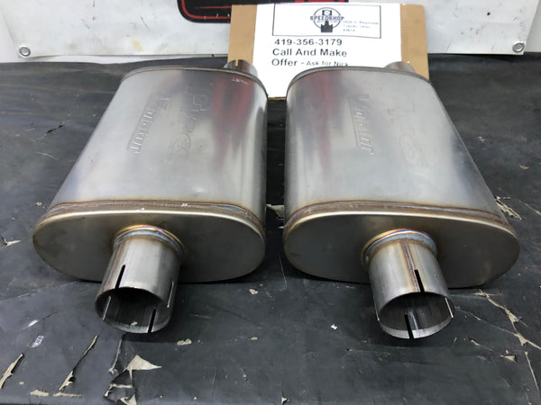 Pypes MVV13 Muffler Stainless Steel 2.5" Offset Inlet/2.5" Center Outlet (PAIR)
