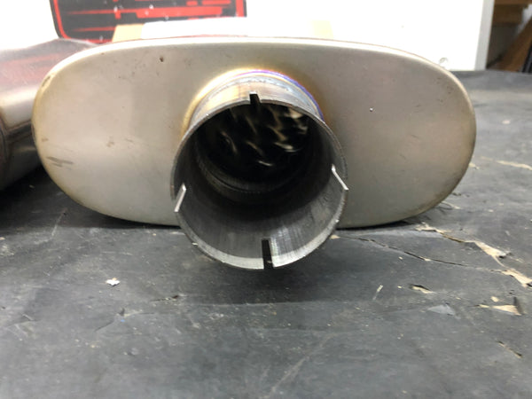 Pypes MVV13 Muffler Stainless Steel 2.5" Offset Inlet/2.5" Center Outlet (PAIR)