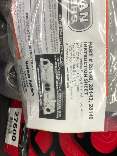 Hedman 28146 Ceramic Headers for 1964-81 GTO/Le Mans/Tempest/Grand Prix/Firebird