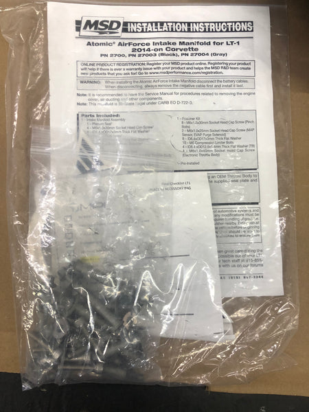 MSD 2700 Atomic Airforce Intake Manifold For GM Gen-V LT engines