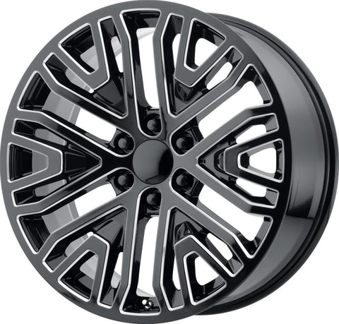 OE Creations PR197 Gloss Black Wheels with Milled Accents set of 4 ON 6x5.5