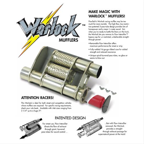 Flowtech Warlock Bypass Series Mufflers 50551FLT