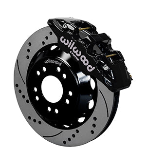 Wilwood AERO6 Big Brake Front Brake Kit - Black Powder Coat Caliper - SRP Drilled & Slotted Rotor