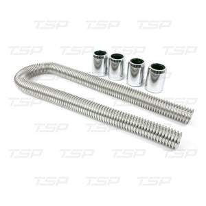 TSP HC6304C POLISHED STAINLESS STEEL 48" FLEXIBLE RADIATOR HOSE KIT