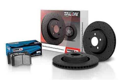 Hawk HKC4198.702F Talon Street Rotor And Brake Pad Kit Cross Drilled And Slotted