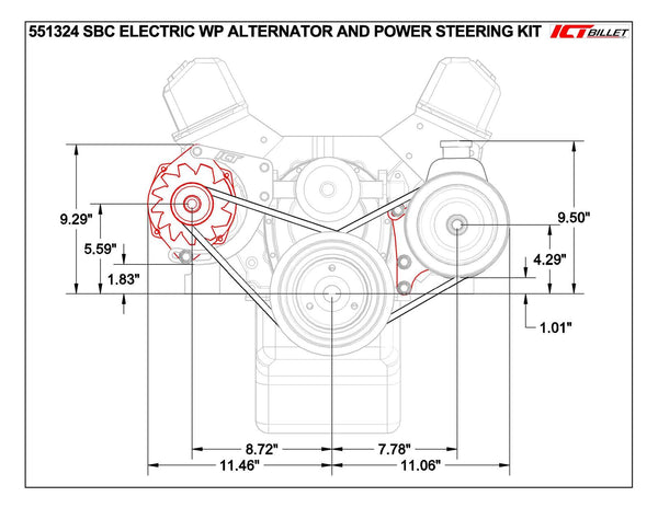 ICT Billet Power Steering Brackets 551360