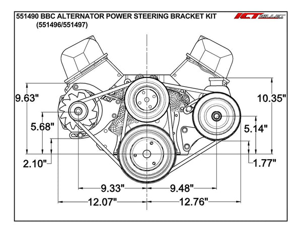 ICT Billet Power Steering Brackets 551497