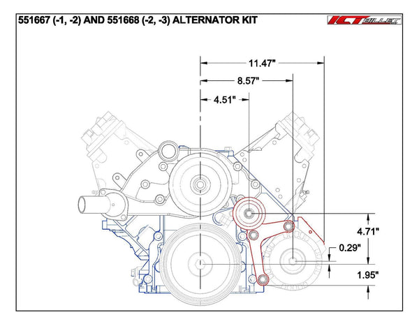 ICT Billet Alternator Brackets 551668-2