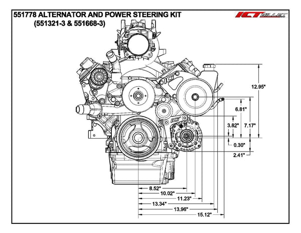 ICT Billet Alternator/Power Steering Bracket Kits 551778