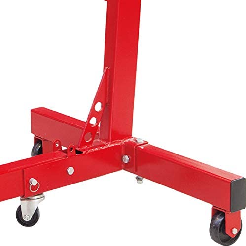 Rotating Engine Stand with 360 Degree Rotating Head and Folding Frame: 3/4 Ton (1,500 lb) Capacity, Red