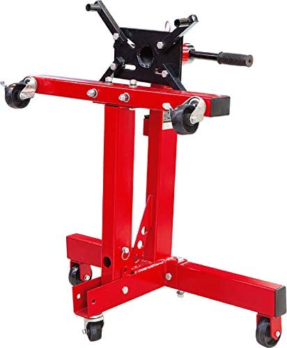 Rotating Engine Stand with 360 Degree Rotating Head and Folding Frame: 3/4 Ton (1,500 lb) Capacity, Red
