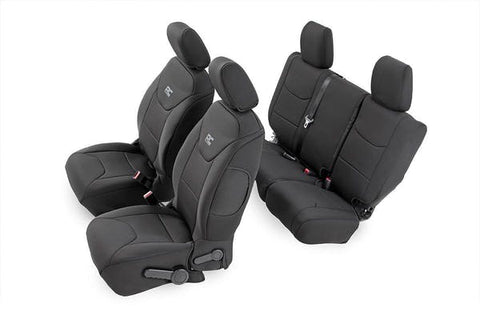 ROUGH COUNTRY 91004 BLACK NEOPRENE SEAT COVER SET (FRONT & REAR)