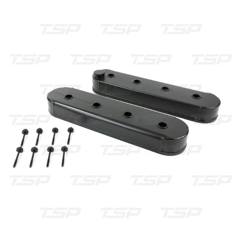 JM8081-5BKGM LS FABRICATED BLACK ALUMINUM VALVE COVERS WITHOUT COIL MOUNTS
