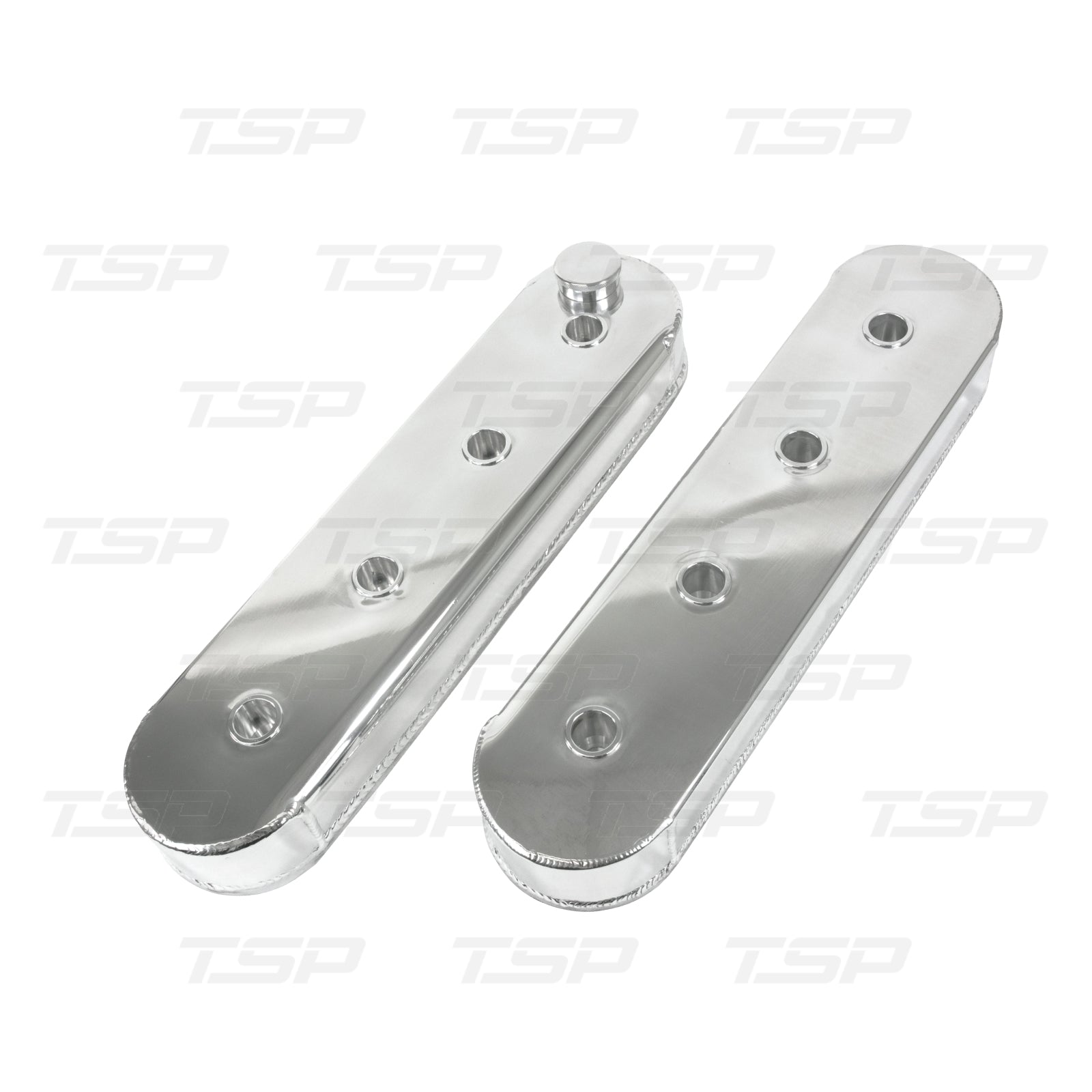 JM8081-5P GM LS FABRICATED POLISHED ALUMINUM VALVE COVERS WITHOUT COIL MOUNTS