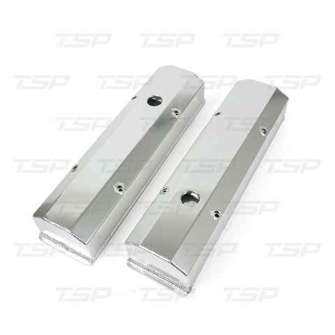 JM8091-7 CHEVY SMALL BLOCK LONG BOLT FABRICATED ALUMINUM VALVE COVERS WITH BREATHER HOLES