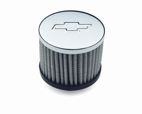 Proform push in breather, open style,  Chrome with Bowtie. for 1.220 hole