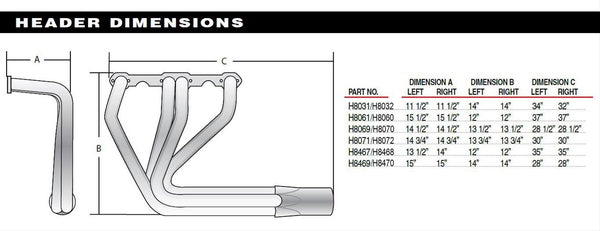Exhaust Headers - Patriot Roadster/Sprint Car Headers H8070