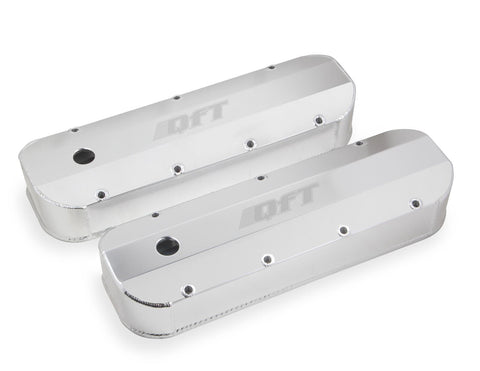 QUICK FUEL 128-22QFT FABRICATED ALUMINUM VALVE COVER - BBC - SILVER FINISH