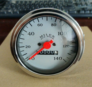 VEETHREE 10743 Speedometer 3 3/8" Silver Mechanical (GAUGE ONLY)