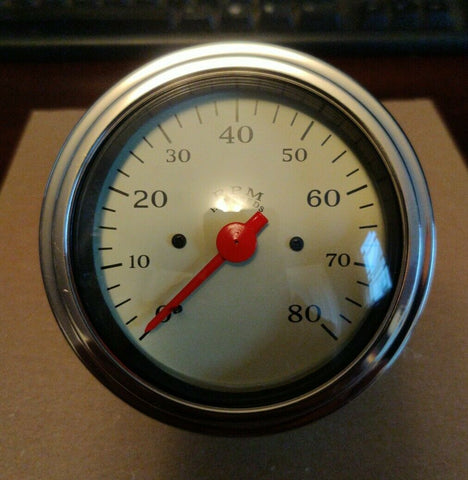 VEETHREE 37251 Tachometer 3 3/8" Cream Electrical (GAUGE ONLY)