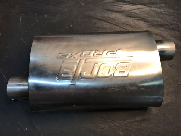 Borla 400490 Universal Offset Notched Oval Muffler 2.5" Offset/Offset 14"x4"x9.5