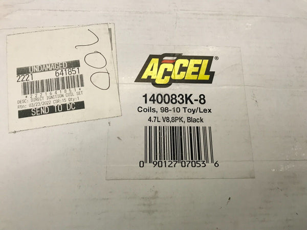 Accel 140083K-8 Super Coil Set 1998-2010 Lexus/for Toyota 4.3/4.7L V8