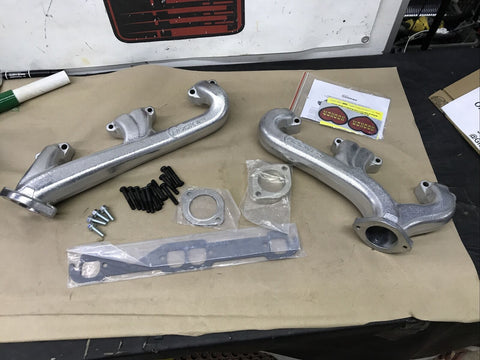 Hooker 8527-1HKR Exhaust Manifolds D-Port Small Block Chevy Silver Ceramic