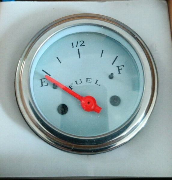 VEETHREE 267203 Fuel Pressure Gauge 2 1/16" White Electrical (GAUGE ONLY)