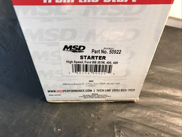 MSD Starter 50922 DynaForce High Speed Red Hitachi for Ford 351M/400, 429 BBF