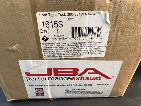 JBA Headers & Perf 1615S 1 1/2" Header Shorty Small Block For Ford Universal 1964-2020 289 302