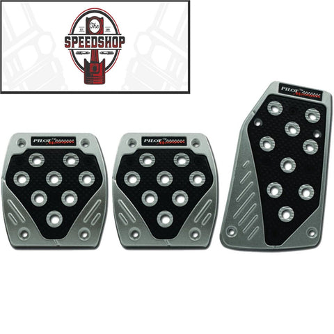 Pilot Automotive PM-211SZ Silver with Black Insert Pedal Set 3 Pieces