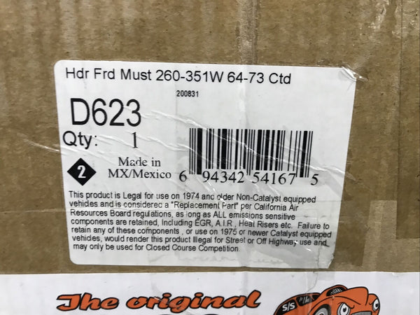Doug's Headers D623 Ceramic Coated Headers 1960-1973 Ford/Mercury 260-351W