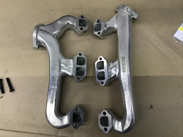 Hooker 8527-1HKR Exhaust Manifolds D-Port Small Block Chevy Silver Ceramic