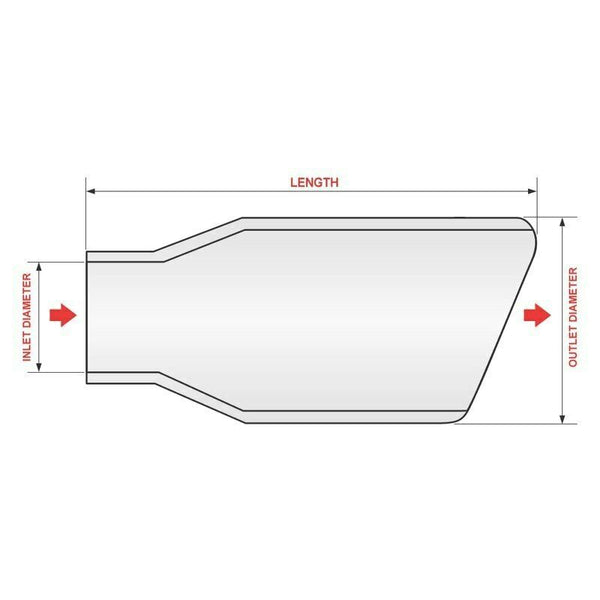 Pilot PM-1020AZ Stainless Steel Oval Angle Cut Clamp-on Exhaust Tip