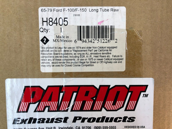 Patriot Exhaust H8405 Ford Specific Fit Headers F-150/F-250 260-302W