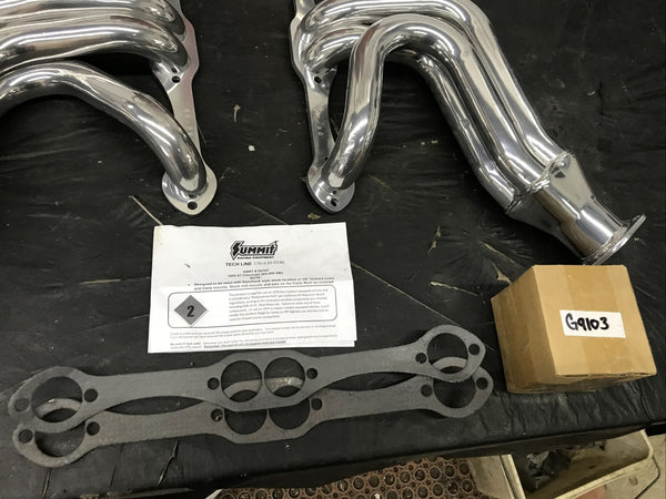 Summit Racing G9103 Ceramic Coated Headers Mid-Length 1955-57 Chevy SBC