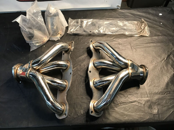 FLOWTECH 13700-7FLT TIGHT FIT BLOCK HUGGER HEADERS - POLISHED Dodge HEMI 331/354/392