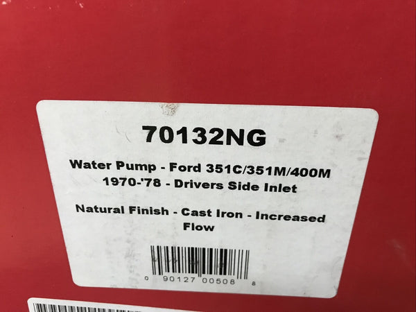 Mr. Gasket 70132NG Water Pump 70-78 Ford 351C 351M 400M Driver Side Inlet