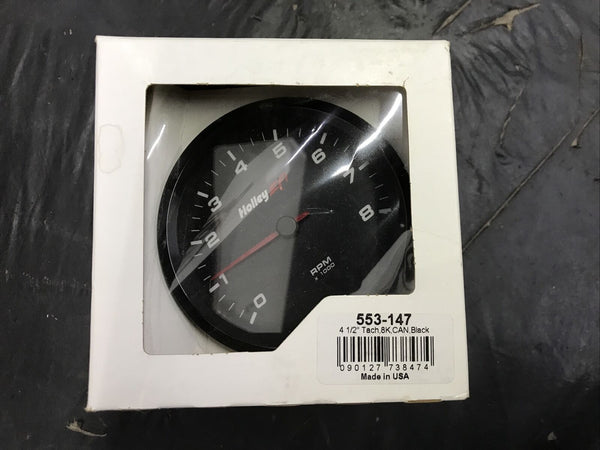 Holley 553-147 4-1/2" CAN Tachometer 0-8K RPM Range; Black Face