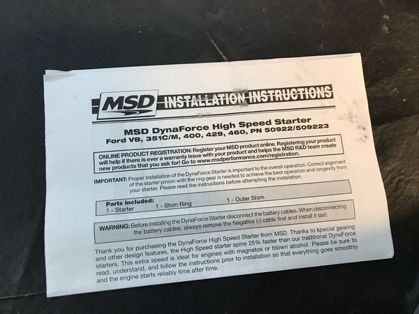 MSD Starter 50922 DynaForce High Speed Red Hitachi for Ford 351M/400, 429 BBF
