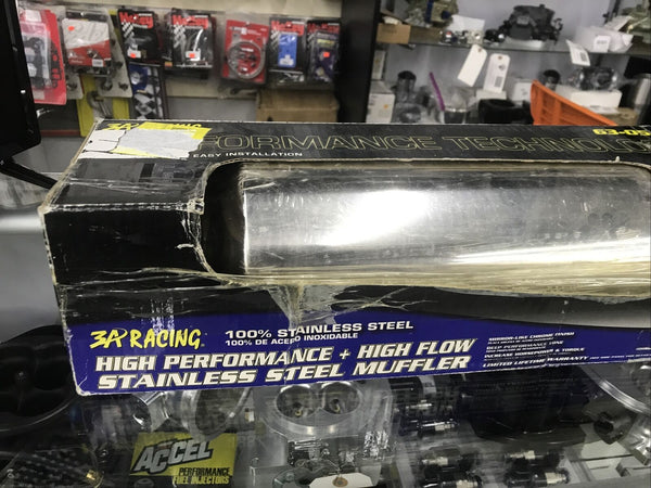 3A Racing high flow performance muffler Steel 2 1/5" inlet 3.5 outlet 63-0542