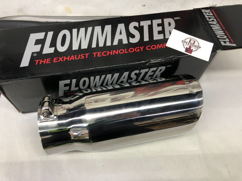 Flowmaster 15376 Exhaust Tip 5" Outlet, 4" Inlet, 12" Long Angle Cut Polished