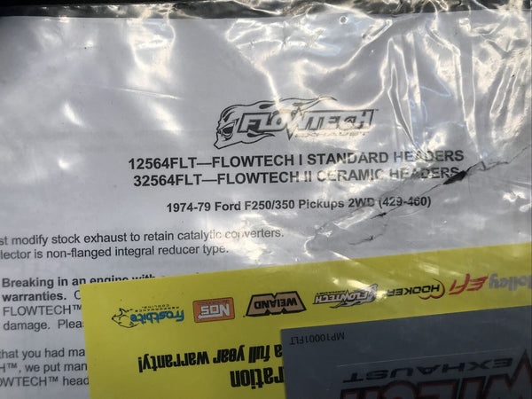 FLOWTECH 32564FLT LONG TUBE HEADER - CERAMIC COATED 1974-1977 Ford F250/F350