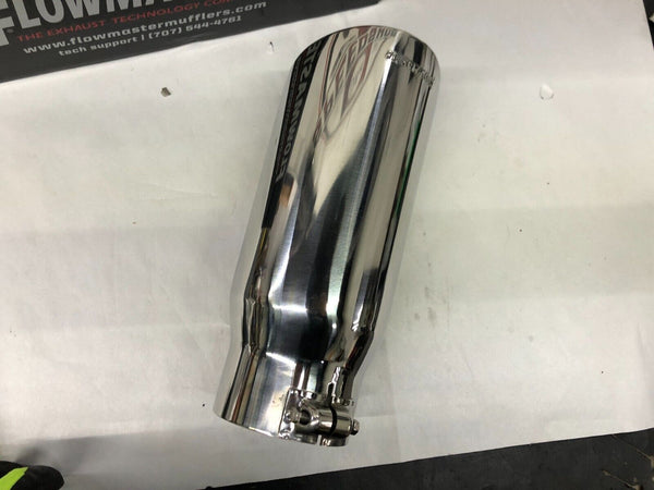 Flowmaster 15376 Exhaust Tip 5" Outlet, 4" Inlet, 12" Long Angle Cut Polished