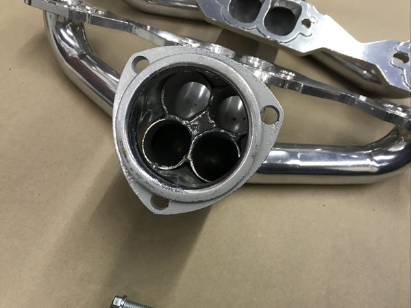 Sanderson CC1DP-SEC Headers Blockhugger Steel For Chevrolet Street Rod 1927-1949