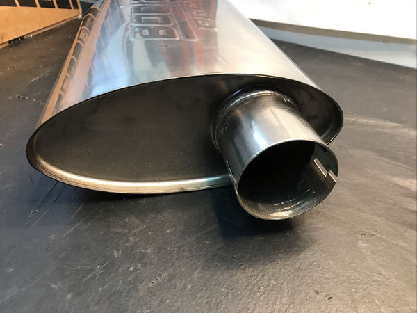 Borla 400490 Universal Offset Notched Oval Muffler 2.5" Offset/Offset 14"x4"x9.5