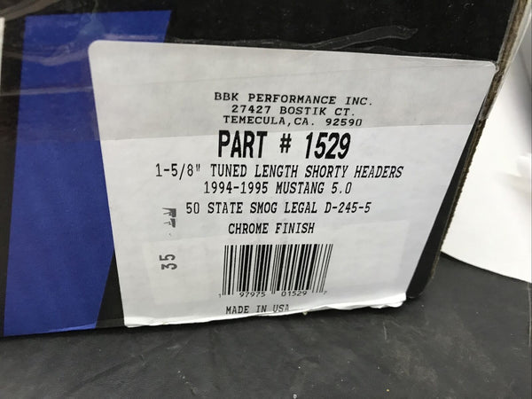 BBK 1529 Equal Length Shorty Headers 1994-1995 Ford Mustang GT & Cobra 5.0L