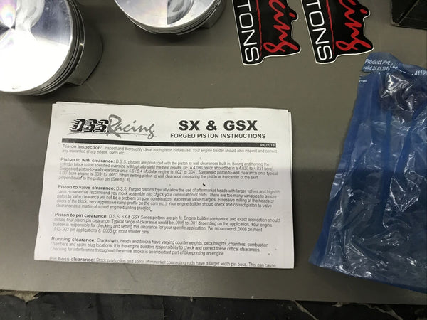 D.S.S. SX-Series Forged Pistons 8170SX-4155 SBC 400 STROKER